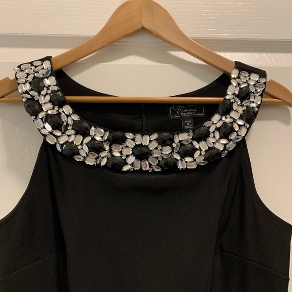 Gorgeous black dress with sequins at neck - Picture 3 of 7